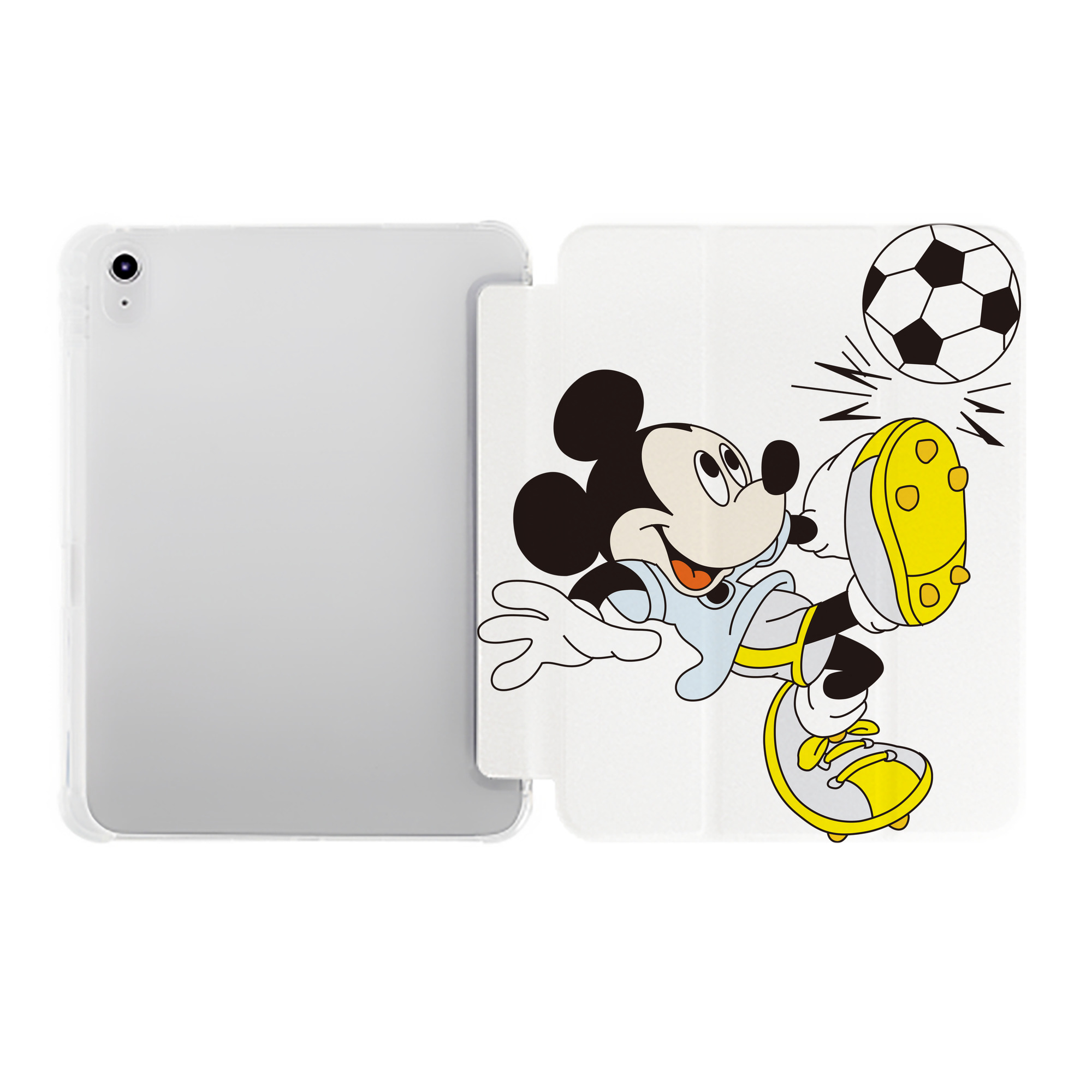 （画像用） ミッキーマウス Mickey Mouse IPad ケース ペン収納付き 三つ折りスタンド PUレザー×シリコン 対応機種9.5/10.5/10.9インチ